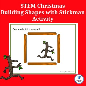 STEM Christmas Building Shapes with Stickman