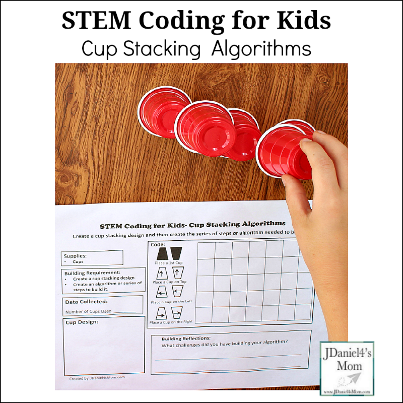 STEM Coding for Kids - Cup Stacking Algorithms : This is a great way to introduce coding to your children.