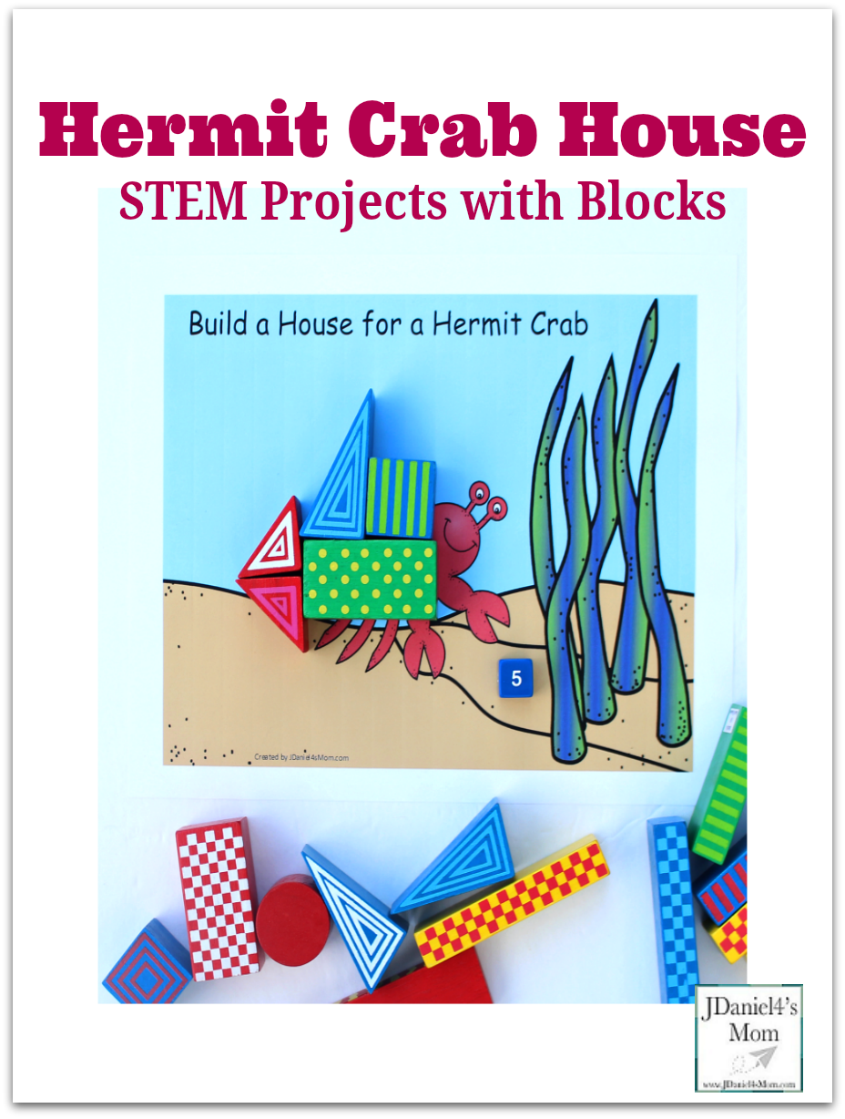 STEM Projects with Blocks: Building a Crab House -There are three STEM project your children can do with this printable building mat. They can engineer a crab house that goes across the crab or builds up from the crab.