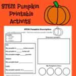 STEM Pumpkin Printable Activity- Children will use pictures and words to describe their pumpkins.