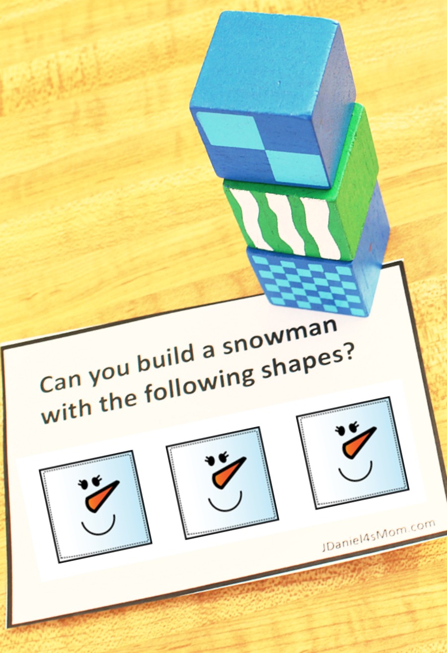 Winter STEM Challenge - Build a Snowman with Blocks