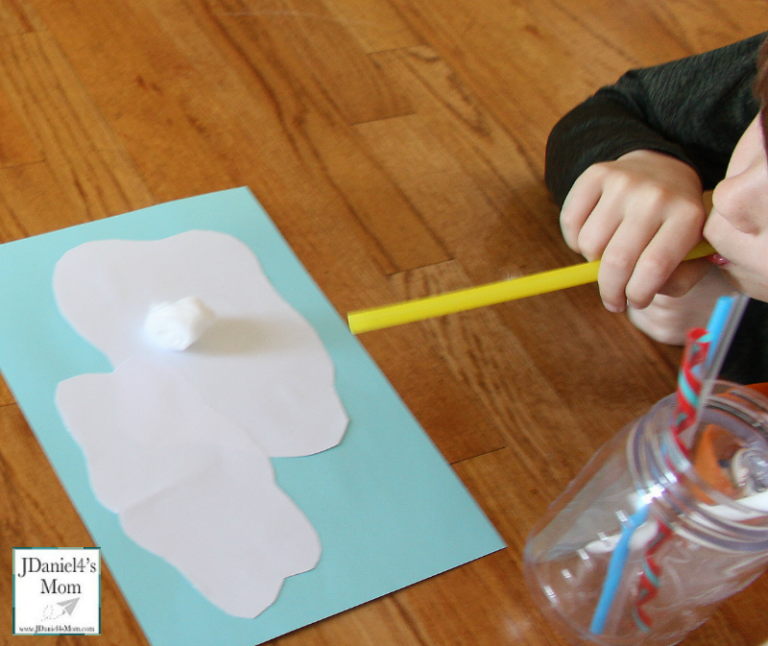 Sensory Activity- Blowing Clouds With A Staw