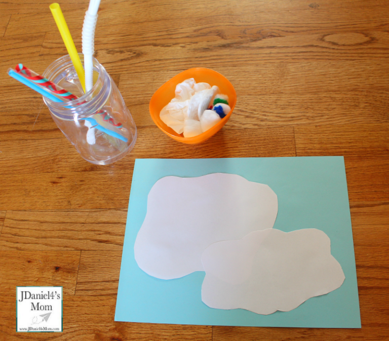 Sensory Activity- Blowing Clouds with a Staw