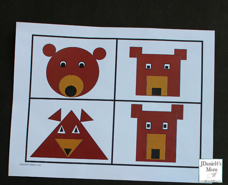 Shape Activity for Preschoolers with a Bear Shape Printable