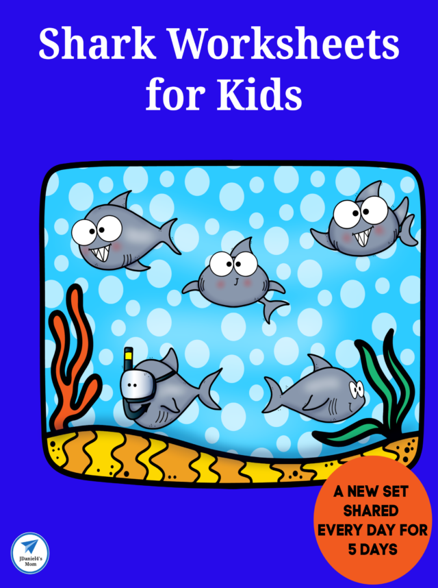 Shark Worksheets for Kids - A new set will be shared every day for five days!