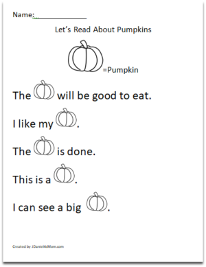 Pumpkin Sight Word Worksheets for Preschoolers