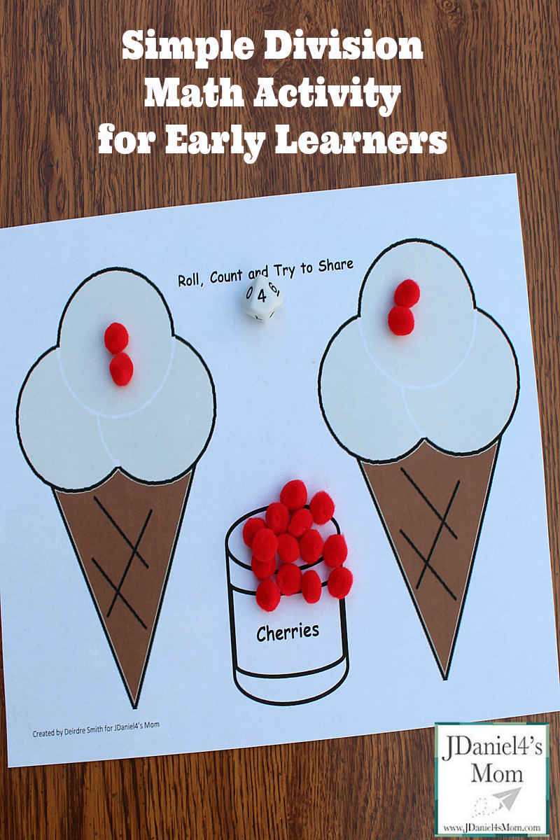 Simple Division Activity for Early Learners based on Should I Share My Ice Cream?