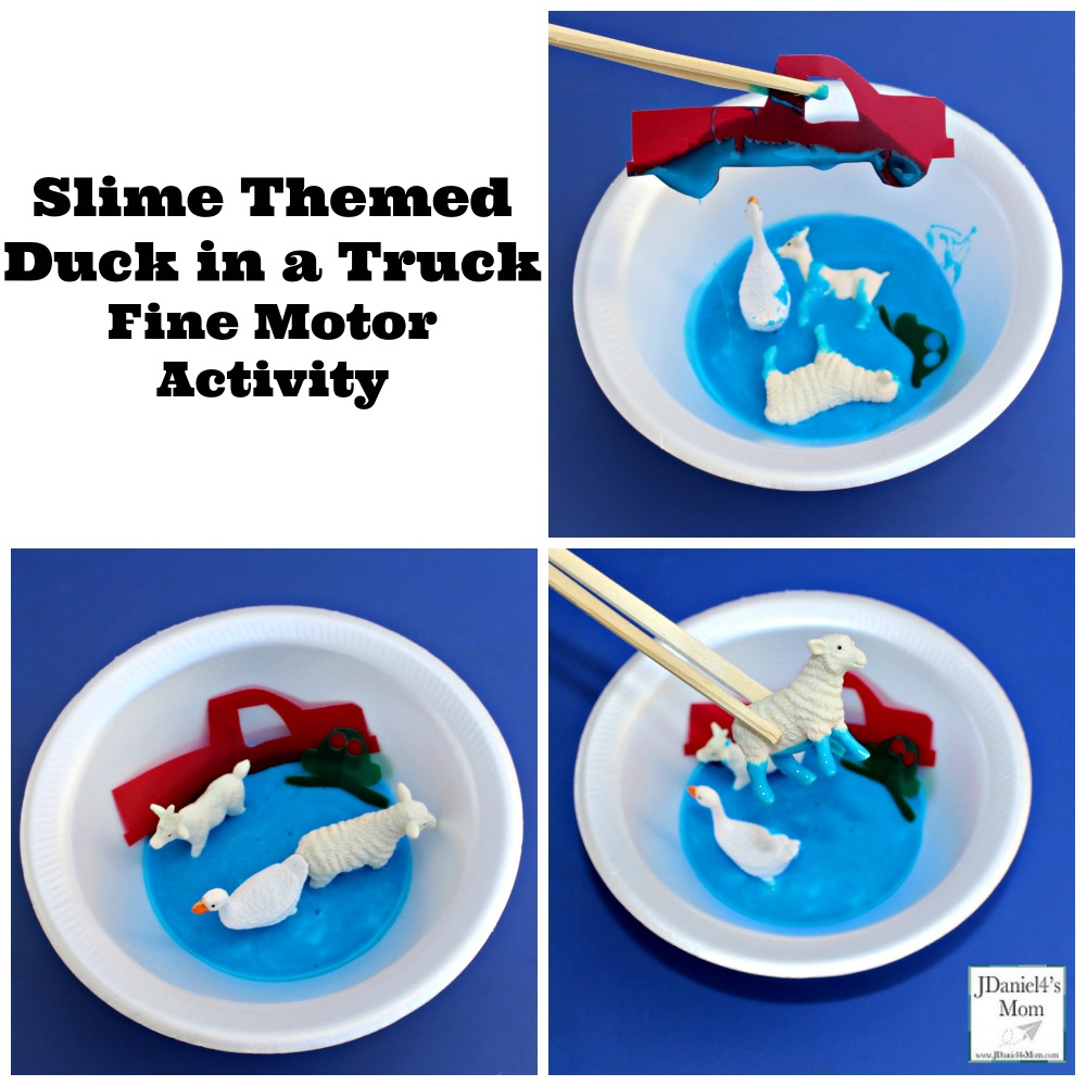 Slime Themed Duck in a Truck Fine Motor Activity