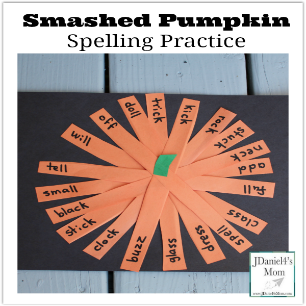 Smashed Pumpkin Spelling Practice- This is a great way to practice writing spelling words. Kids get to craft a pumpkin with the words they have written.