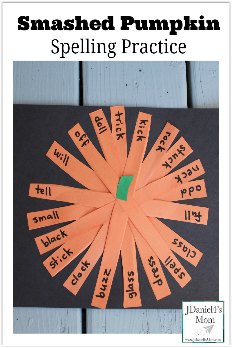 Smashed Pumpkin Spelling Practice- This is a great way to practice writing spelling words. Kids get to craft a pumpkin with the words they have written.