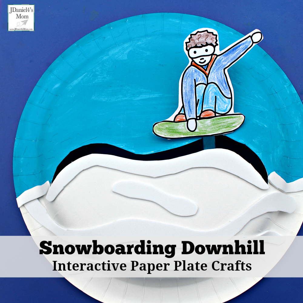 Snowboarding Downhill Interactive Paper Plate Crafts