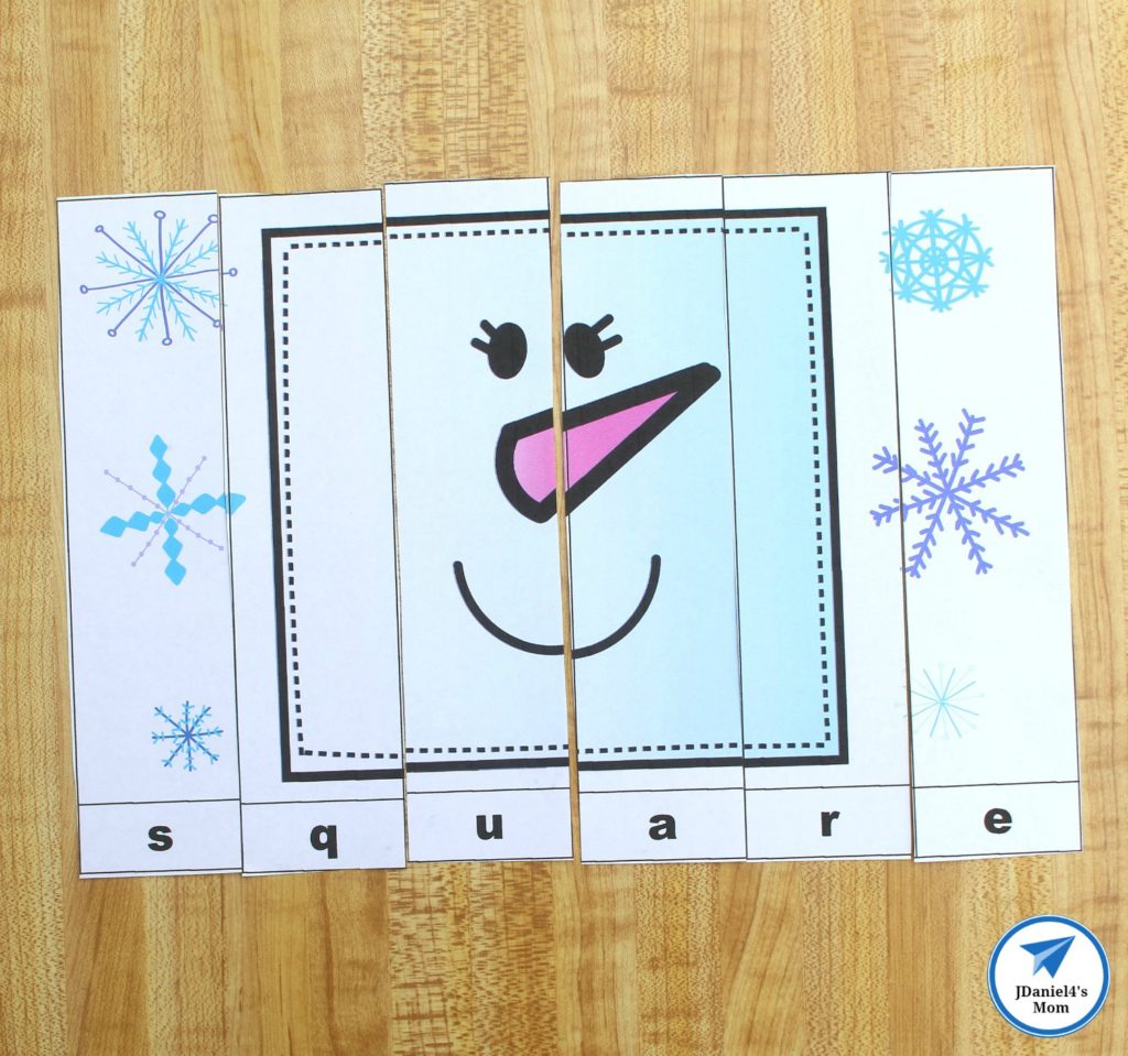 Snowman Shapes for Kids Printable Puzzles - JDaniel4s Mom