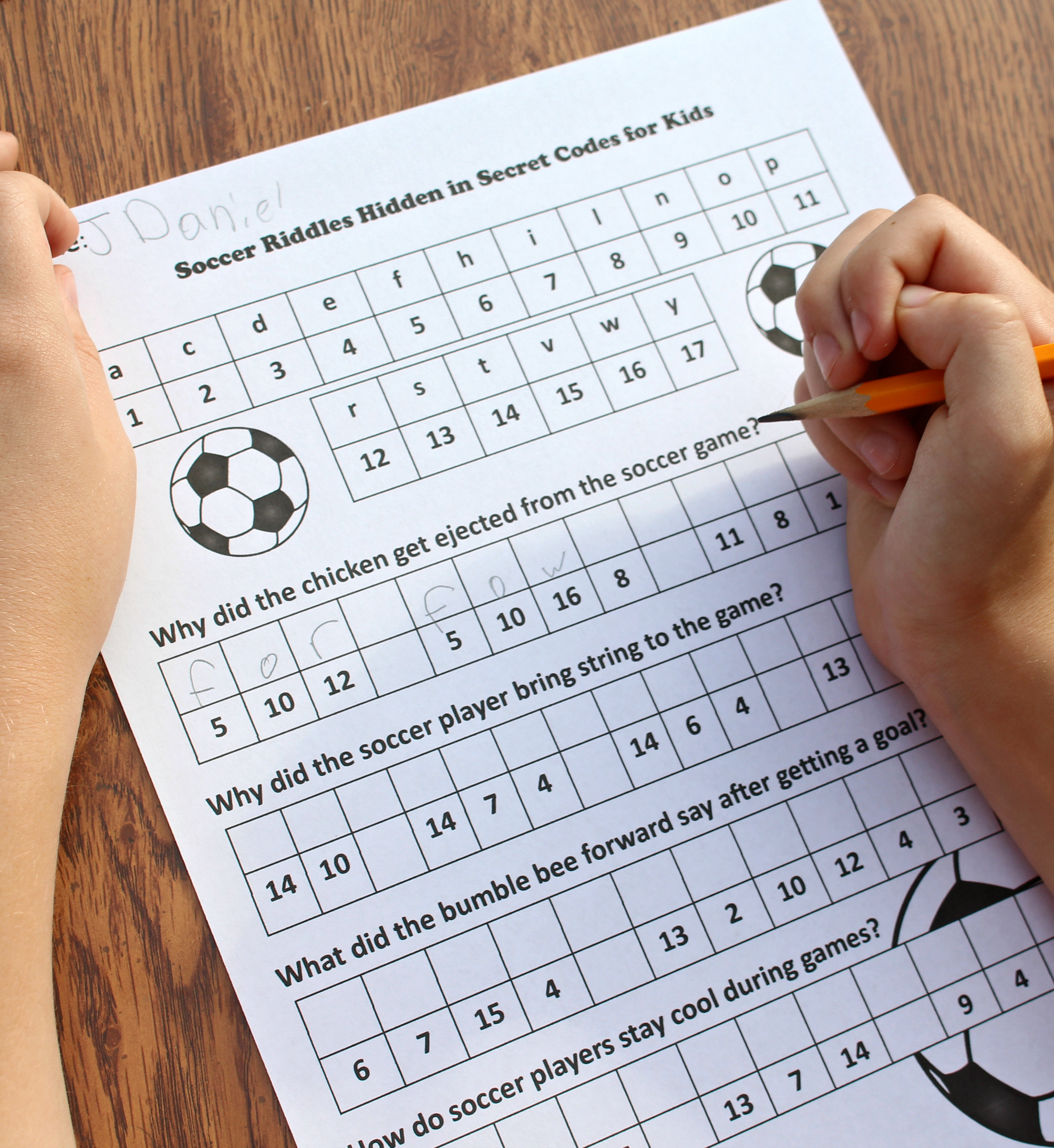 Soccer Riddles Hidden In Secret Codes For Kids