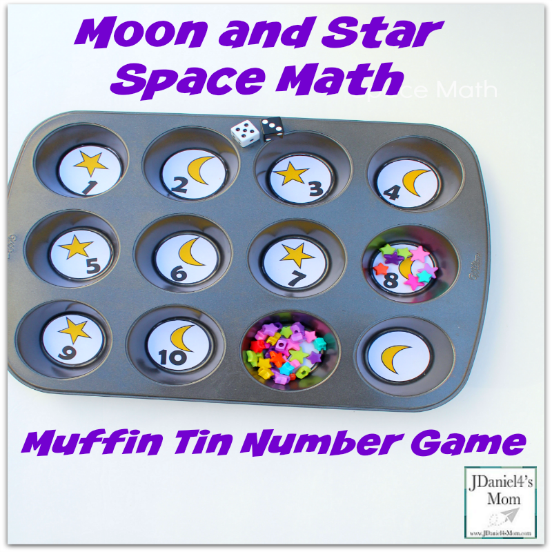 Space Math- Moon and Star Muffin Tin Number Game - Exploring Numbers with these Muffin Tin Priintables will be a lot of fun!