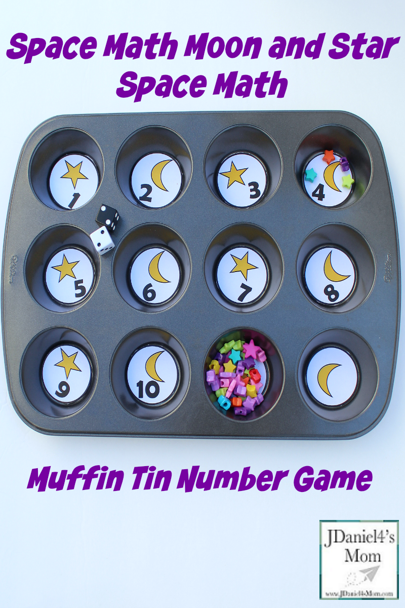 Space Math- Moon and Star Muffin Tin Number Game