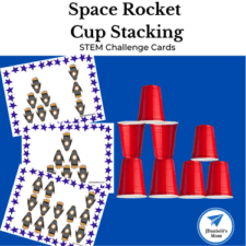 Space Rocket Cup Stacking STEM Challenge Cards Small Square (375 × 375 px)