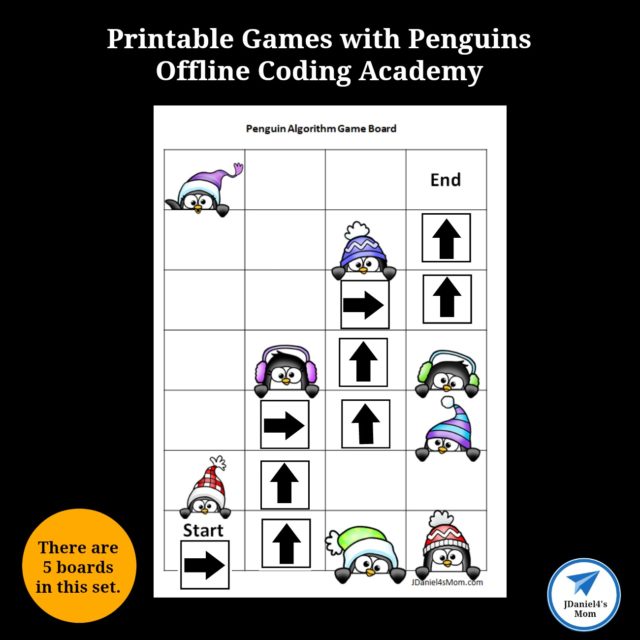 Offline Coding Academy- Printable Games with Penguins