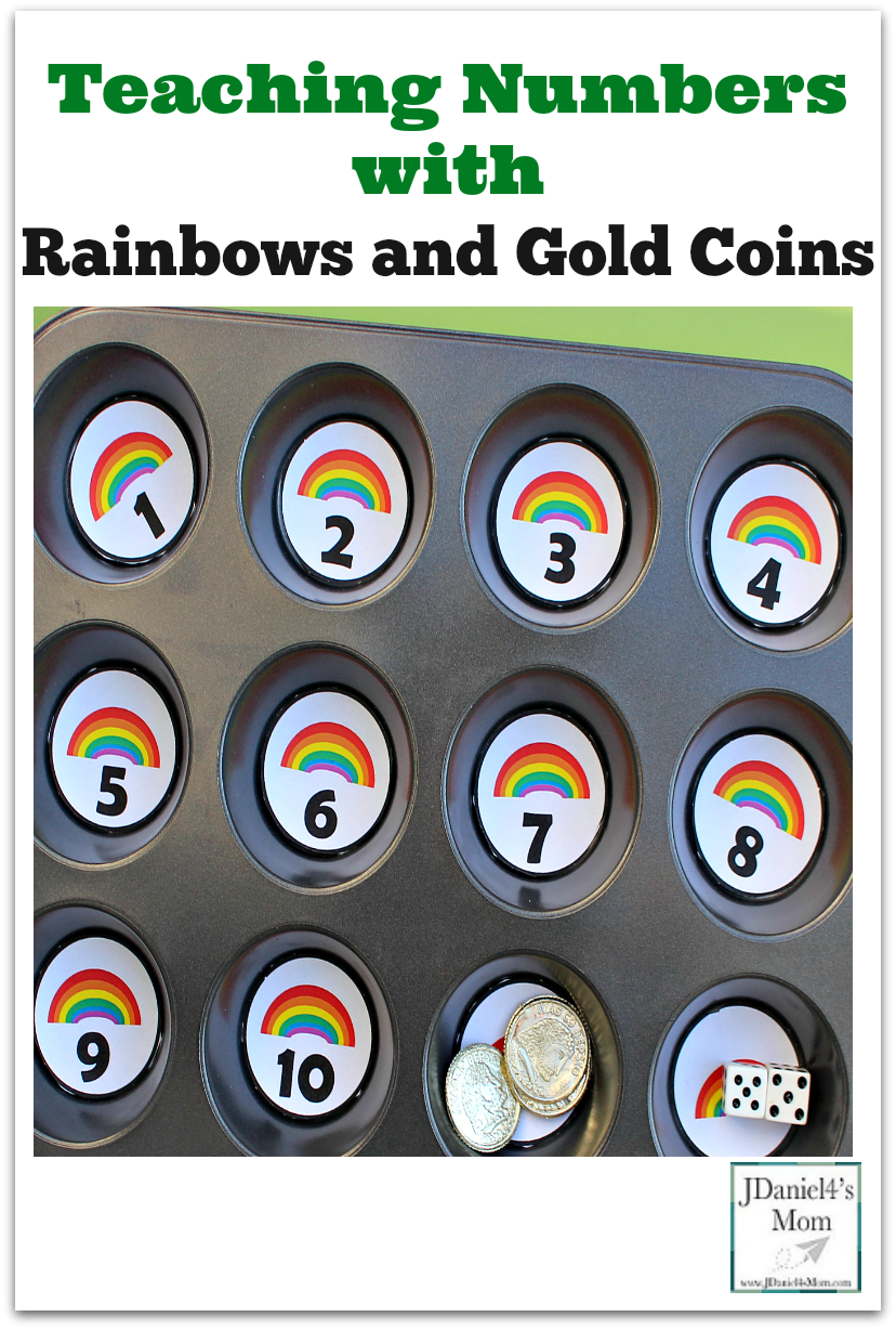 Teaching Number with Rainbows and Gold Coins- This set is a great way to work on number recognition.