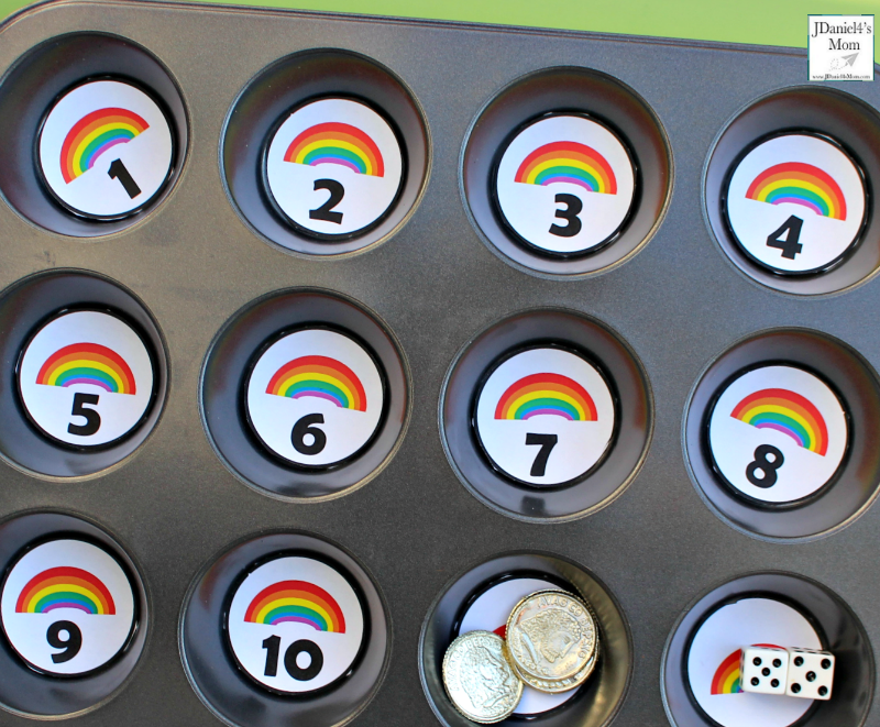 Teaching Numbers with Rainbows and Gold Coins Activity for Kids
