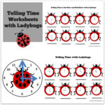 Telling Time Worksheets with Ladybugs