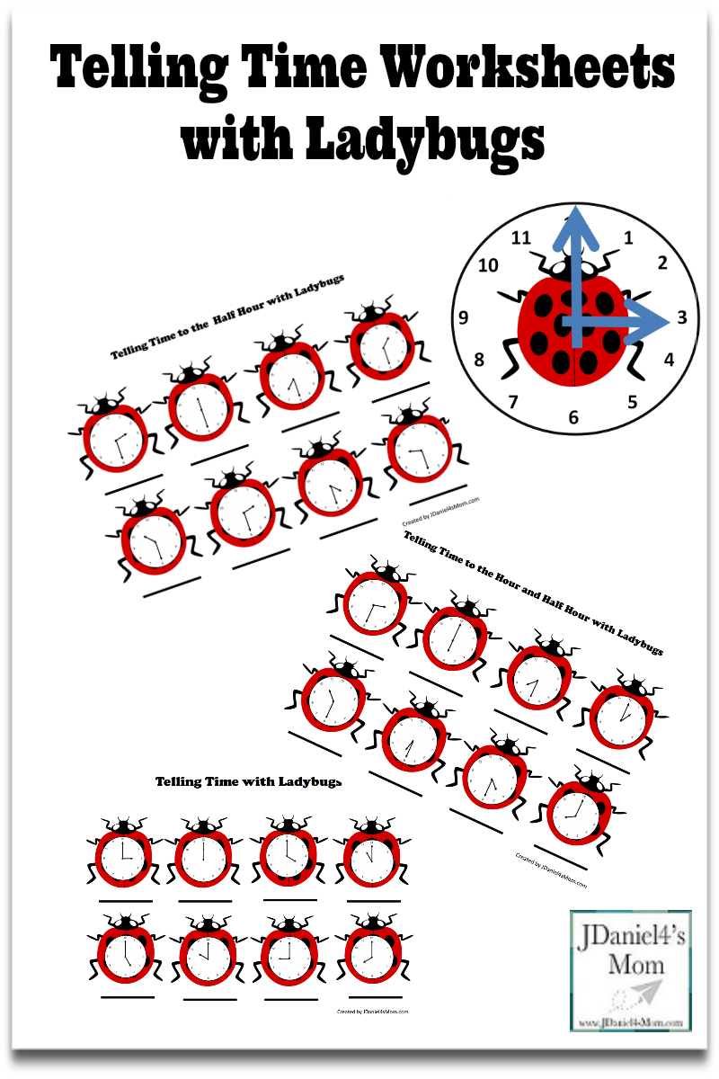 Telling Time Worksheets with Ladybugs- This set contains several clock worksheets and a ladybug clock.