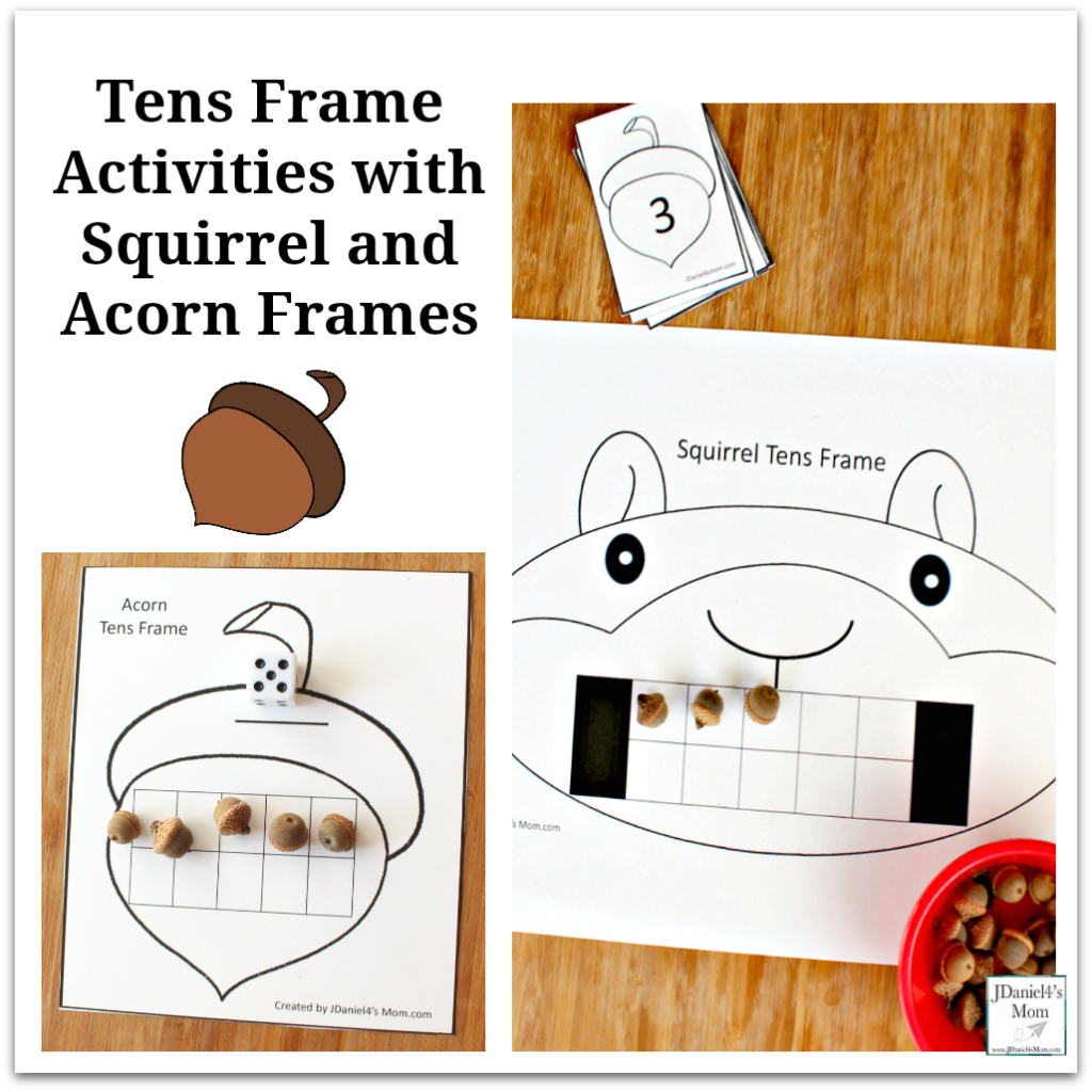 Ten Frame Activities with Squirrel and Acorn