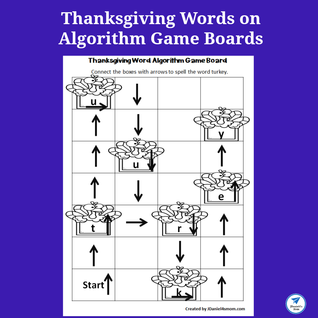 Thanksgiving Words on Algorithm Game Boards 
