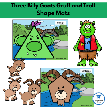 Three Billy Goats Gruff and Troll Shape Mats