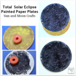 Sun and Moon Crafts- Total Solar Eclipse Painted Paper Plates