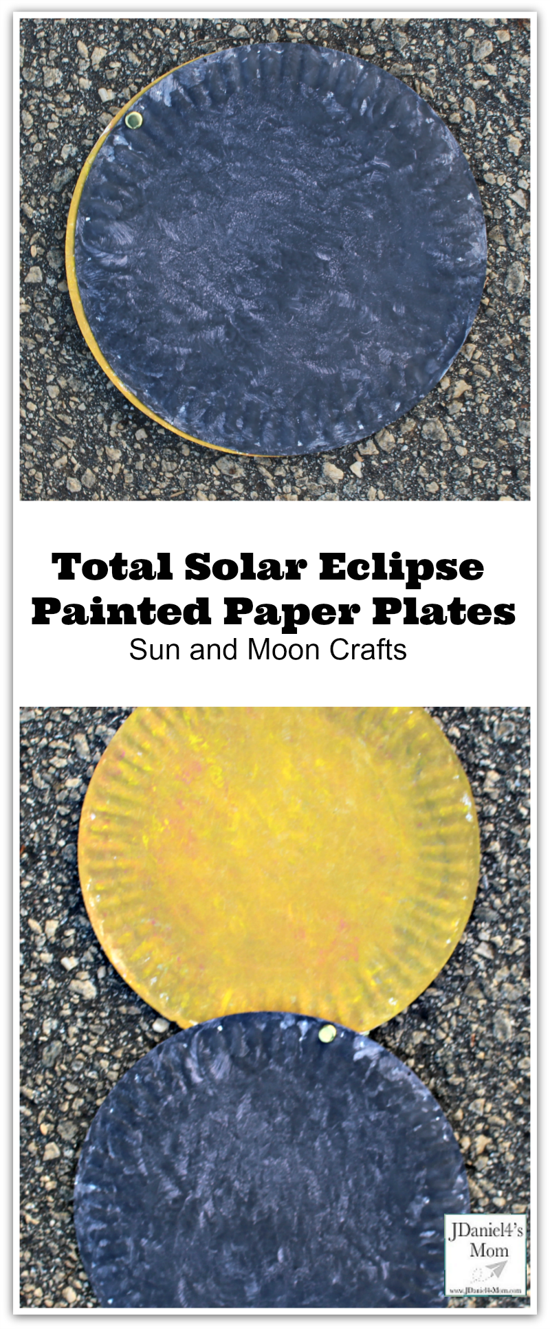 Total Eclipse Painted Paper Plates- Sun and Moon Crafts : This craft can be used to demonstrate how a total solar eclipse happens.
