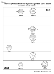 Traveling Across the Solar System Algorithm Game Boards - JDaniel4s Mom