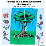 Tropical Rainforest Animals Puzzle and Activity