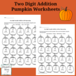 Two Digit Addition Pumpkin Worksheets in a Set