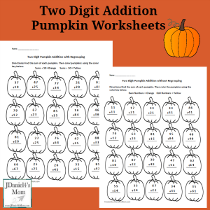 Two Digit Addition Pumpkin Worksheets