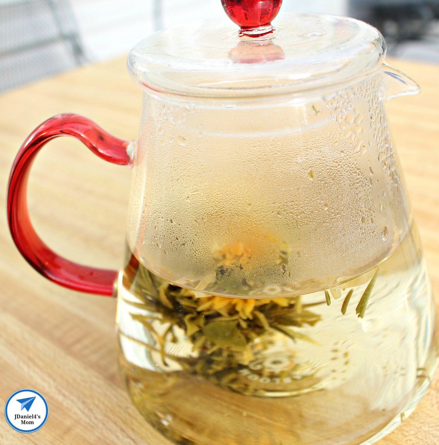 Using Your Senses to Explore Infused Water- Teabloom Flower Blooming in the Teapot