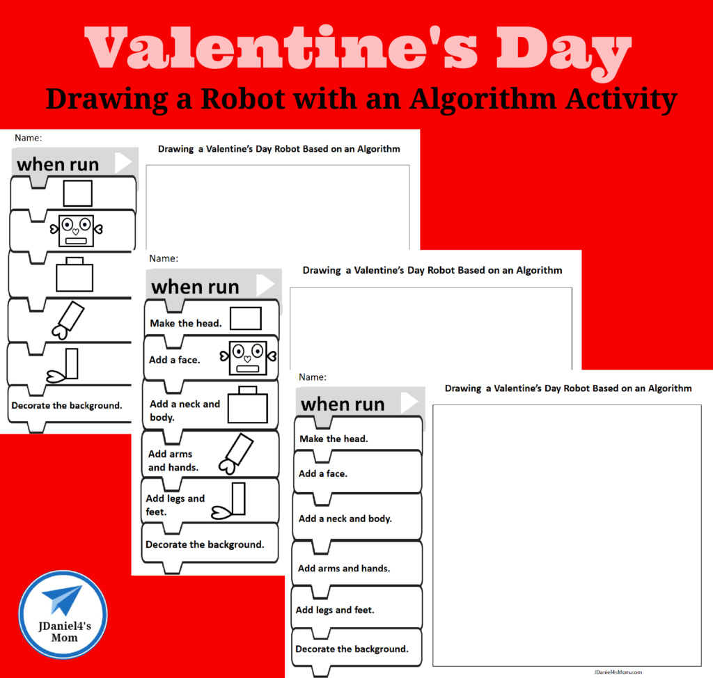 Valentine's Day Drawing a Robot with an Algorithm Activity Square (1)