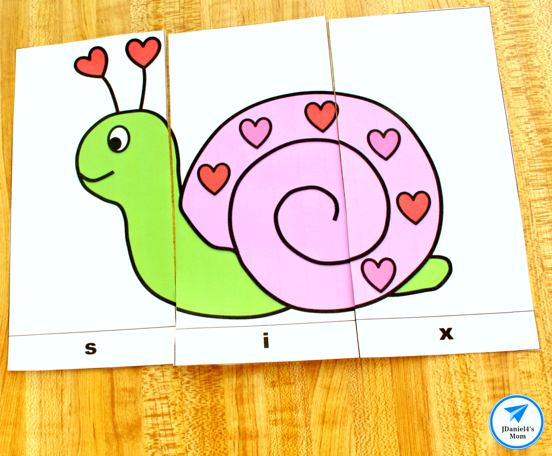 Valentine's Day Worksheets- Number Word Puzzles - Puzzle that focuses on the number six 