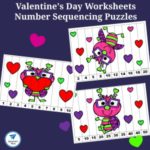 Valentine's Day Worksheets - Sequencing Number Puzzles