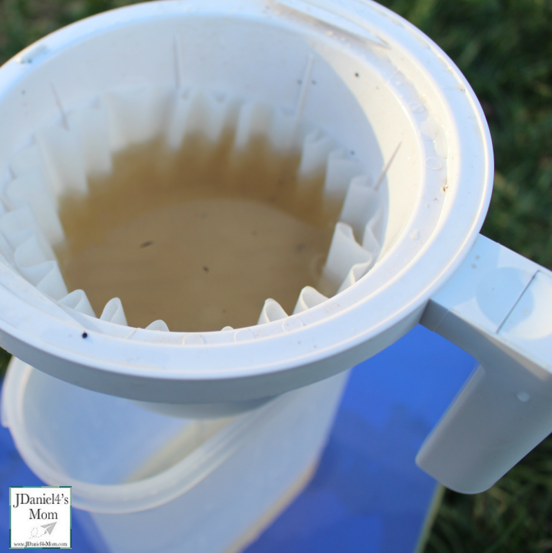 Water Pollution Experiments for Kids -Close up of Water After Second Filtering