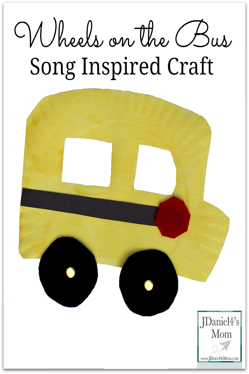 Wheels on the Bus song inspired craft made with a paper plate. Kids will love that the wheels move.