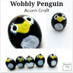 Wobbly Penguin Acorn Craft - These fun penguins are fun to make to use a game pieces, counters or to display.