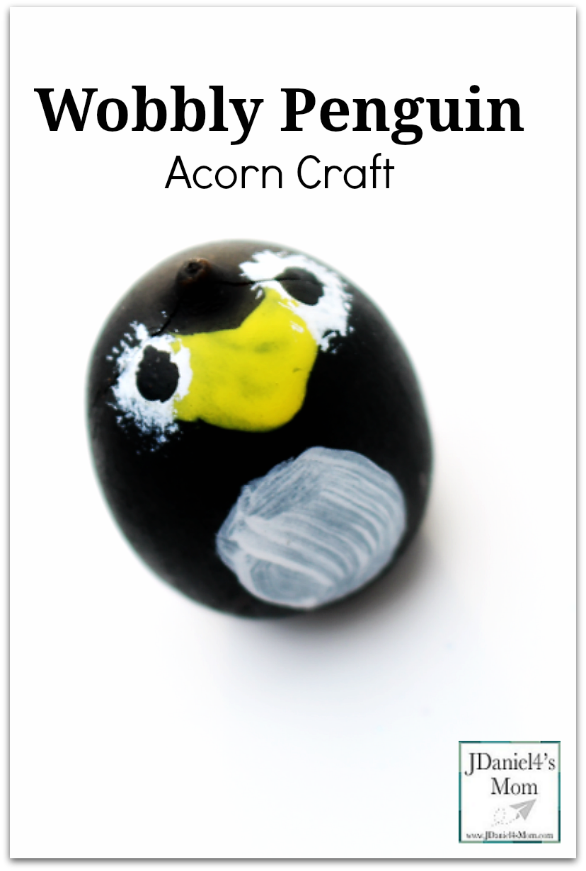 Wobbly Penguin Acorn Craft- There are a variety of way to use the finished craft. Please stop by to see how we used them in activities and games.