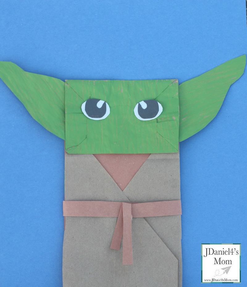 Baby Yoda Paper Bag Puppet Craft Template