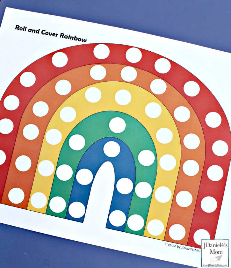 Preschool Color Activites - Roll and Cover Rainbow