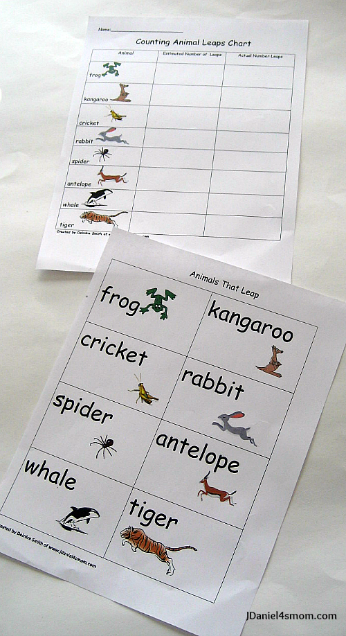 Animals that Leap Worksheets