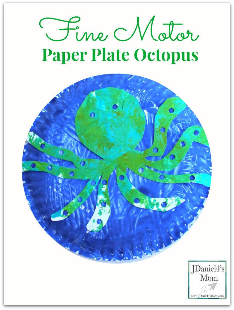 Arts and Crafts Fine Motor Paper Plate Octopus