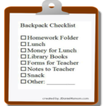 {Free Printable} Checklist for Kids Backpacks