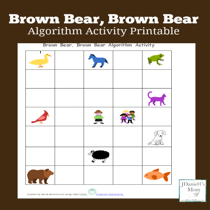 Brown Bear, Brown Bear Algorithm Activity Printable