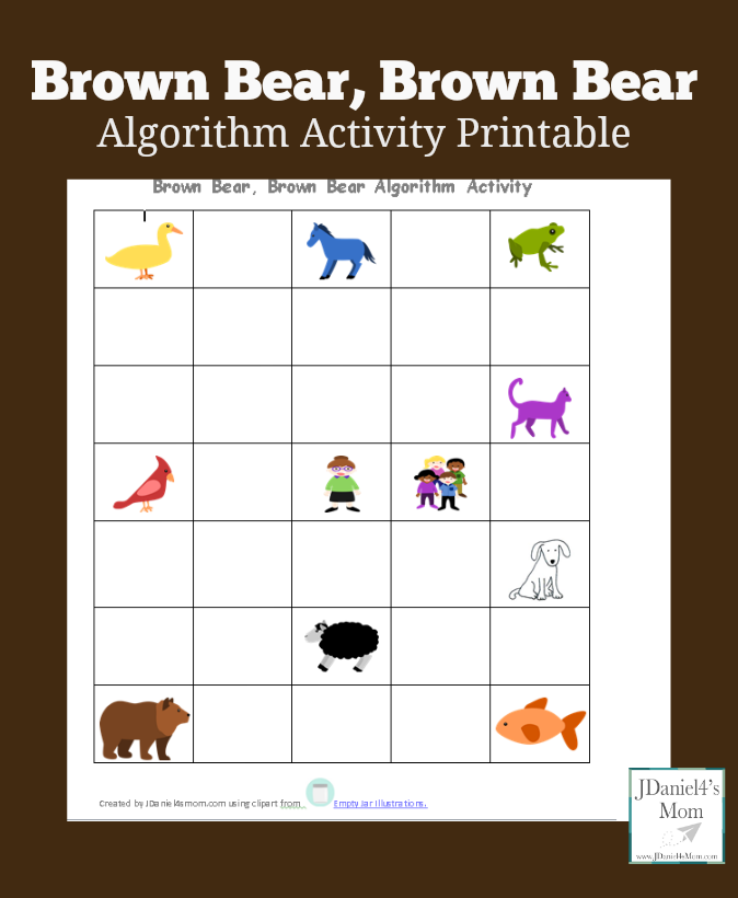 Brown Bear, Brown Bear Algorithm Activity Printable