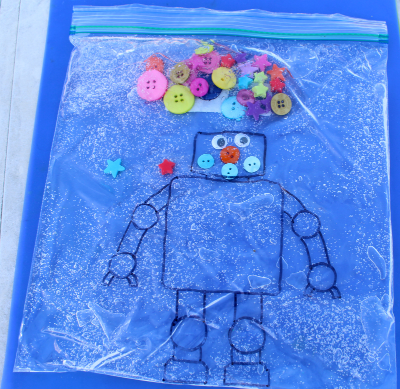 Robot Sensory Bags -Creating a face on the robot.